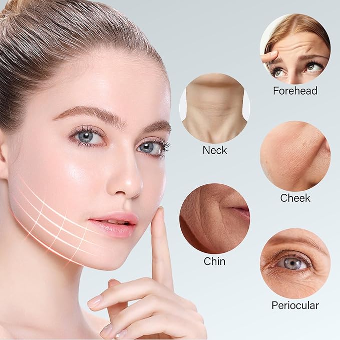 Red Light Therapy for Face 7 Color LED Facial Light Therapy Wand for Skin Care at Home Blue Light Therapy Face Massager Tool for Neck (White)