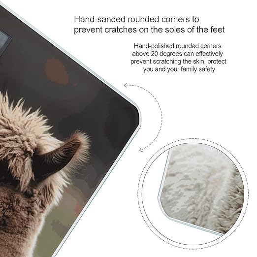 Funny Alpaca Bathroom Scale for Body Weight Bathroom Weighing Scale with Backlit LCD Display Highly Accurate Measures Weight Up to 180kg