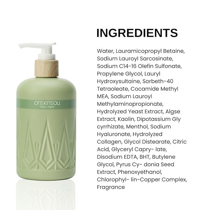 Moisturizing Body Wash for Sensitive Skin Women &amp Men Full Body Wash with Hot Spring Yeast Ocean Nutrients &amp Kaolin from Japan Daily Use 10.1 Fl Oz