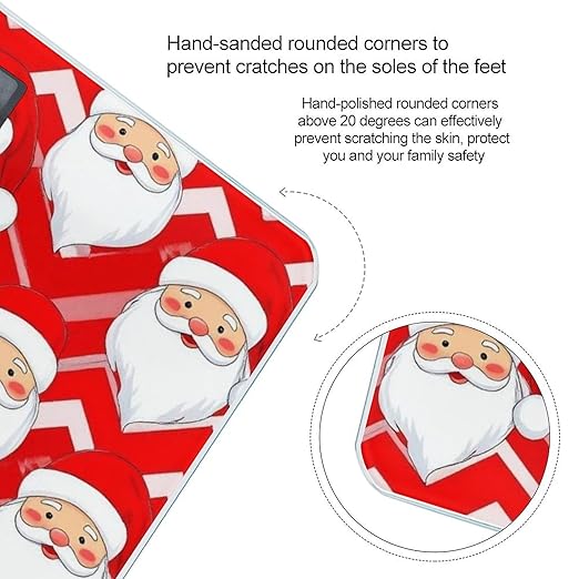 Men's Smart Scale for Body Weight Digital Bathroom Weighing Scale Automatic Switch Energy Saving Scale Christmas Santa Claus Red