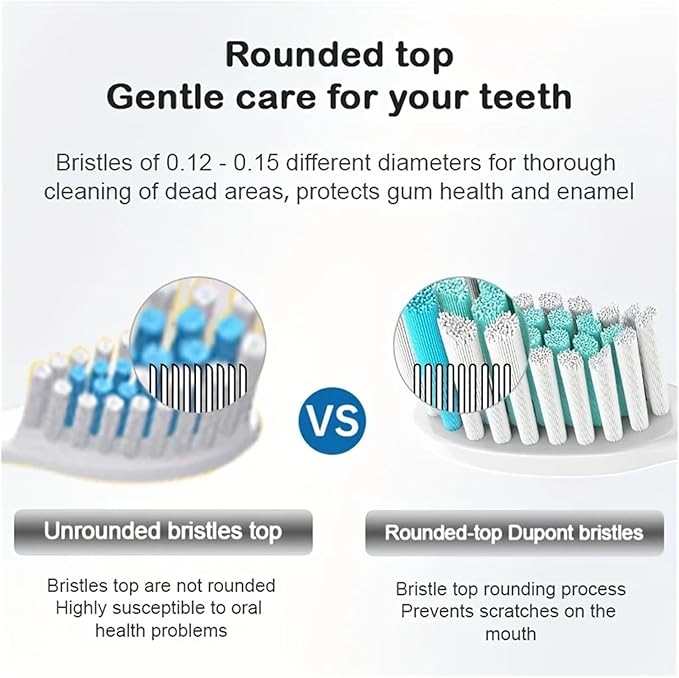 4/8pcs Replacement Toothbrush HeadsCompatible for PhilipsSonicare Replacement Electric Brush Head 4100 6500 6100 7500 5300 11(Black 8pc)