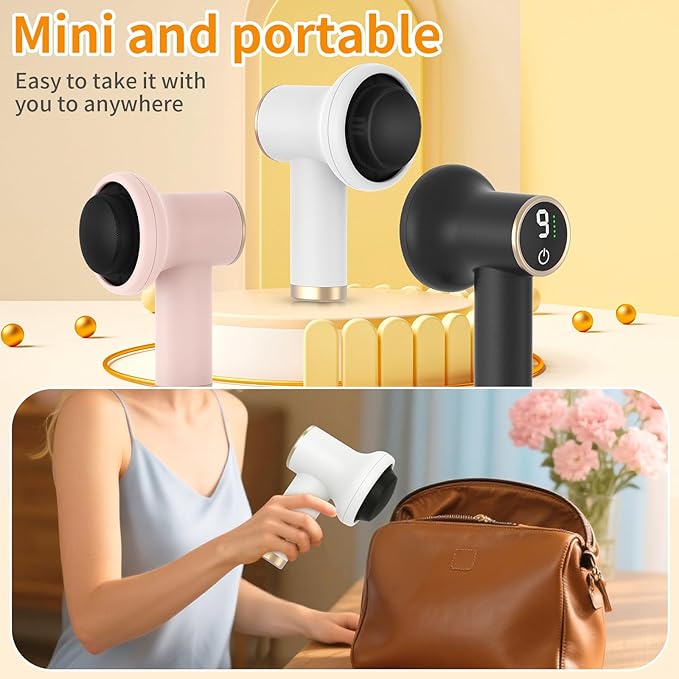 Handheld Body Massager Body Relaxing Machine Portable and Cordless Massager for Deep Relaxation 9 Modes for Body SPA 8 Massage Heads 1800mAh Battery Gift for Men Women White
