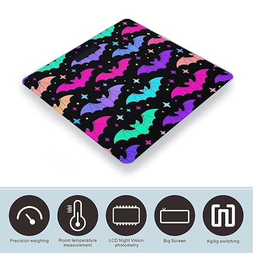 Automatic Switch Digital Bathroom Weighing Scale Smart Scale for Body Weight Halloween Cool Bats