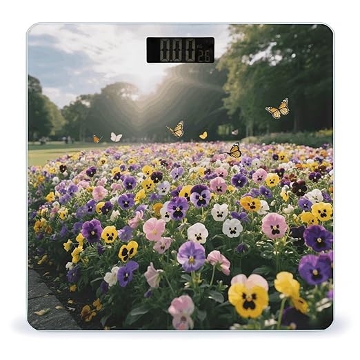 Pansy Perfection Weight Scale Large Digital Bathroom Scales with Bright LED Display Non Slip Digital Scale and Step On Fashion Weighing Machine for Body