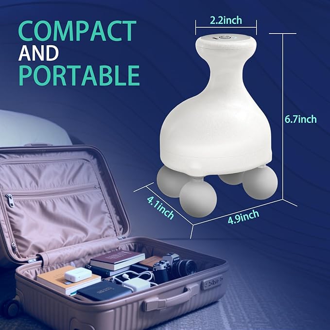 DEITY 4 Heads Handheld Massage Gun Deep Tissue Electric Body Massager Percussion Muscle Massager for Easing Shoulder and Back Tension with Reverse Thrust Function