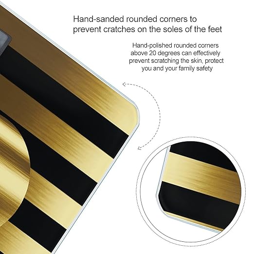 Gold Heart Stripe Scale for Body Weight Accurate Digital Bathroom Scale Toughened Glass High Precision Scales Smart Weight Scales with Large LCD Backlight Display Weighing Machine