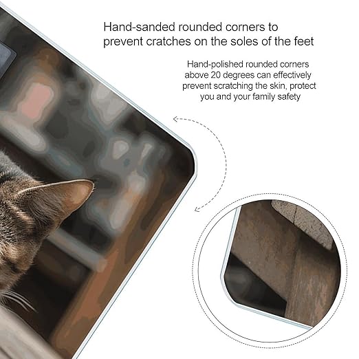 Cat Sleeping Scale for Body Weight Anti-Slip Sturdy Tempered Glass Weighing Machine Highly Digital Accurate Bright LCD Bathroom Scale for Household Gift