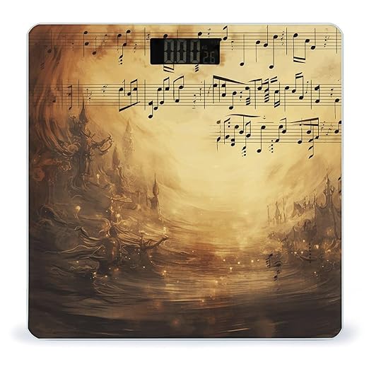Sheet Music Digital Bathroom Scale for Body Weight Weighing Scale with Backlit LCD Display High Precision Measurements &amp Measures Weight Up to 180kg