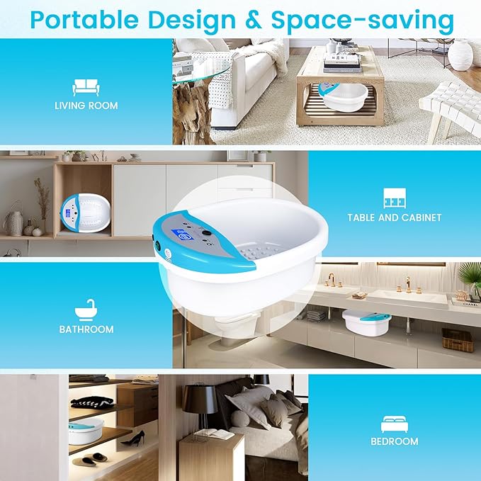 Ionic Foot Spa Detox Machine Ionic Foot Bath for Home Use Ion Cleanse Negative Foot Machine to Remove Toxin with Heating Belt Massage Tub 100 Basin Liners