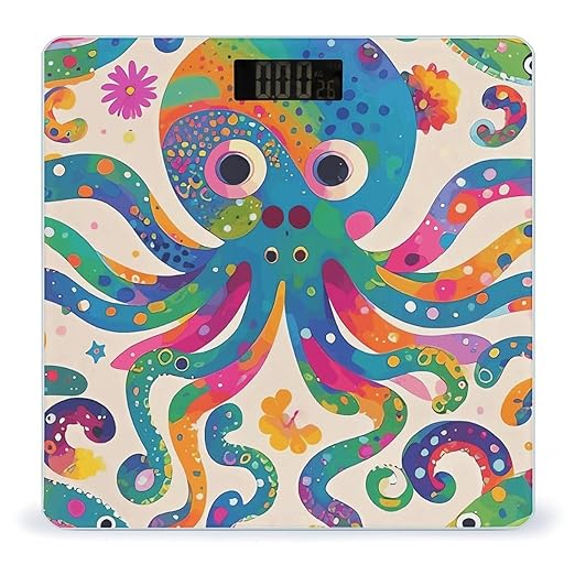 Colorful Octopus Scale for Body Weight Smart Scales Digital Bathroom Scale High Precision Weighing Scales with Large Display Weighing Machine for People