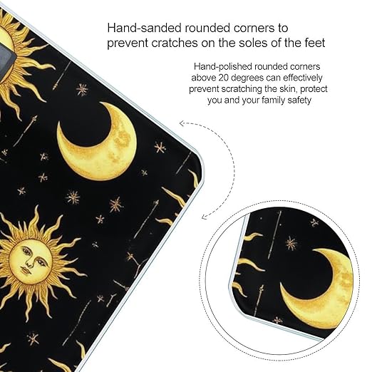 Automatic Switch Digital Bathroom Weighing Scale Smart Scale for Body Weight Gold Sun Crescent Moon Star