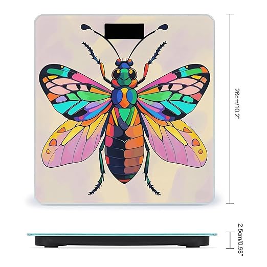 Insect Wings Scale for Body Weight Digital Bathroom Scale Toughened Glass High Precision Scales for Body Weight with Large LCD Backlight Display Weight Scales