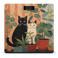 Cat and Potted Plant Scale for Body Weight Anti-Slip Tempered Glass Digital Bathroom Scales Clear LCD Display Weighing Scale Safe Rounded Corners Smart Scales