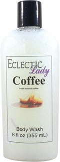 Eclectic Lady Liquid Pearl Body Wash - Coffee Scent 3-in-1 Use For Bubble Bath Hand Soap &amp Body Wash Phthalate-Free Coffee Fragrance Handcrafted in USA (8 oz)