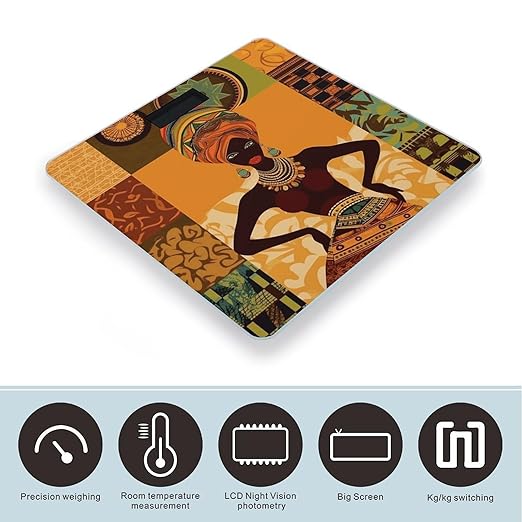 African Woman Weight Scale Large Bathroom Scales Digital Weight with Bright LED Display Non Slip Automatic Weighing Scale Fashion Weighing Machine for Body