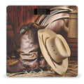 Cowboy Black Hat Western Boots Scale for Body Weight Anti-Slip Sturdy Tempered Glass Weighing Machine Highly Digital Accurate Bright LCD Bathroom Scale for Household Gift