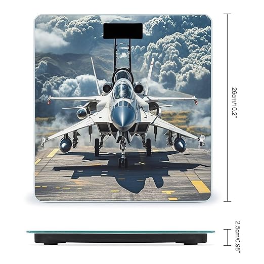 Aircraft Fighter Jets Scale for Body Weight Accurate Digital Bathroom Scale Toughened Glass High Precision Scales Smart Weight Scales with Large LCD Backlight Display Weighing Machine