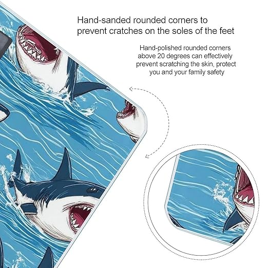 Smart Scale for Body Weight Automatic Switch Digital Bathroom Weighing Scale Retro Ocean Sea Sharks