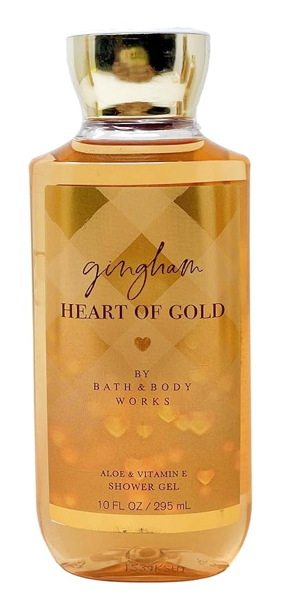 Bath &amp Body Works Gingham Heart Of Gold - 2 Pack Of Shower Gel With a Himalayan Salts Springs Bar Soap.