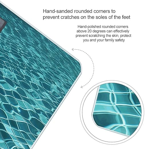 Swimming Pool Water Scale for Body Weight Anti-Slip Digital Bathroom Scale Sturdy Toughened Glass Weighing Scales High Precision Safe Rounded Corners Smart Scales