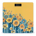 Yellow and Blue Floral Scale for Body Weight Digital Bathroom Scale Accurate Smart Weight Scales with Large Display Weighing Machine High Precision Scales