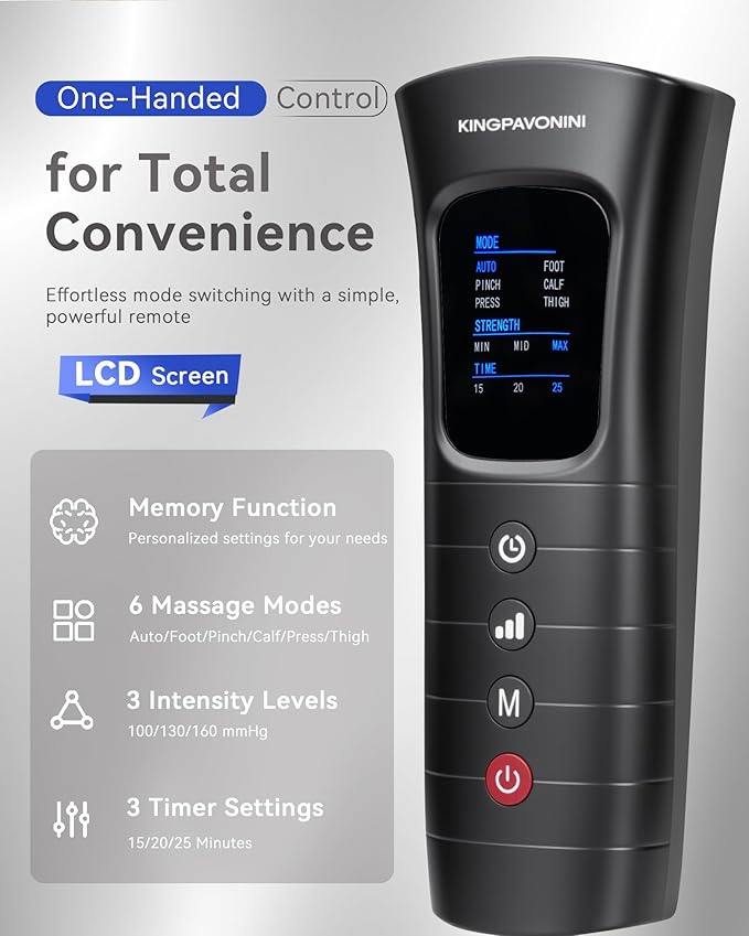 KingPavonini Leg Compression Massager for Circulation Professional Air Compression Boots Sequential Full Leg Massager for Circulation and Pain Relief FSA Recovery Boots for Athletes Men Women