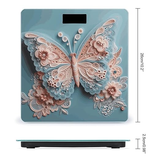 Lace Butterfly Smart Scale for Body Weight Accurate Bathroom Scale with LED Display Digital Weight Scales Weighing Machine High Precision Scales for Bath Home