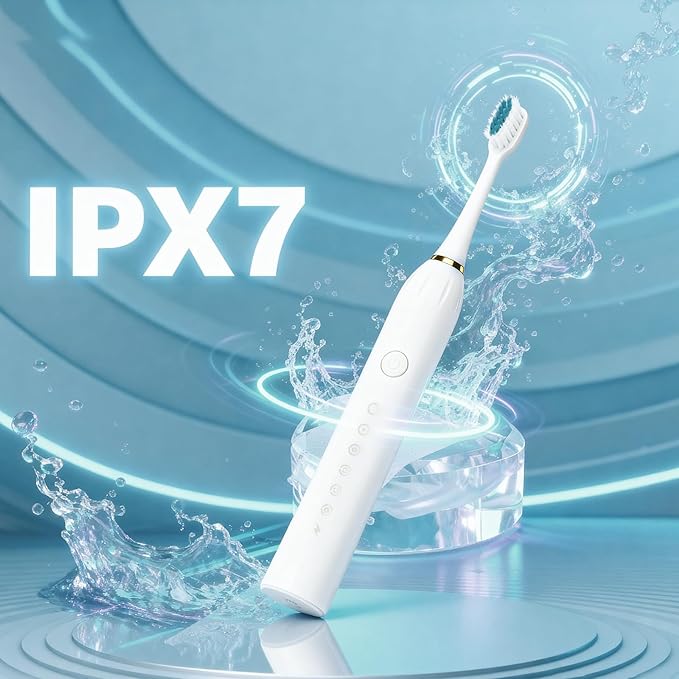 21 Pack Adult Electric Toothbrush Rechargeable Sonic Electric Toothbrush with 4 Brush Heads 6 Modes Timer Function IPX7 Waterproof 3 Colors
