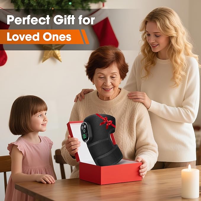 Cordless Heated Knee Massager for Pain Relief Knee Heating Pad for Knee Arthritis Heating Pad for Knee Pain 6 Heatings 3 Vibrations 3 Timers Adjustable Strap for Shoulder Elbow Knee