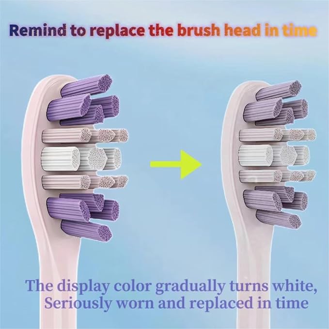 Electric Toothbrush Replacement Brush Heads - Compatible for SEAGO S2/S5/S10/SK2(8 Pink Toothbrush Heads)
