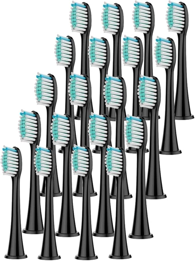 20pcs Electric Toothbrush Head Compatible For Philips Sonicare HX3/HX6/HX9 Series Models(20pcs black)