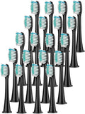 20pcs Electric Toothbrush Head Compatible For Philips Sonicare HX3/HX6/HX9 Series Models(20pcs black)