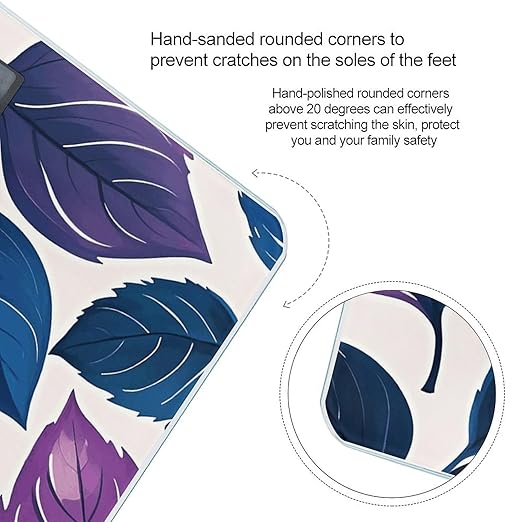 Purple and Blue Leaves Scale for Body Weight Digital Bathroom Scale Accurate Smart Weight Scales with Large Display Weighing Machine High Precision Scales