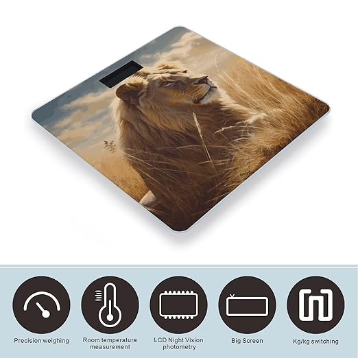 Prairie Lion Bathroom Scale for Body Weight Bathroom Weighing Scale with Backlit LCD Display Highly Accurate Measures Weight Up to 180kg