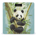 Bamboo with Panda Weight Scale Digital Electronic Scales Bathroom Scale Larg LCD Backlight Display High Precision MeasurementsTempered Glass