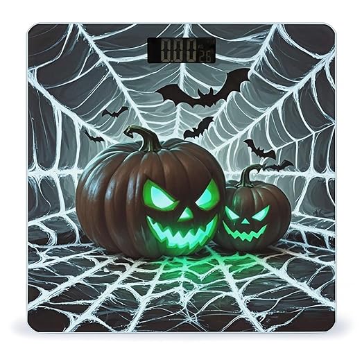 Green Pumpkin Scale for Body Weight Highly Accurate Digital Bathroom Body Scale Digital Bathroom Scales for People Anti-Slip Large LCD Display Smart Scales