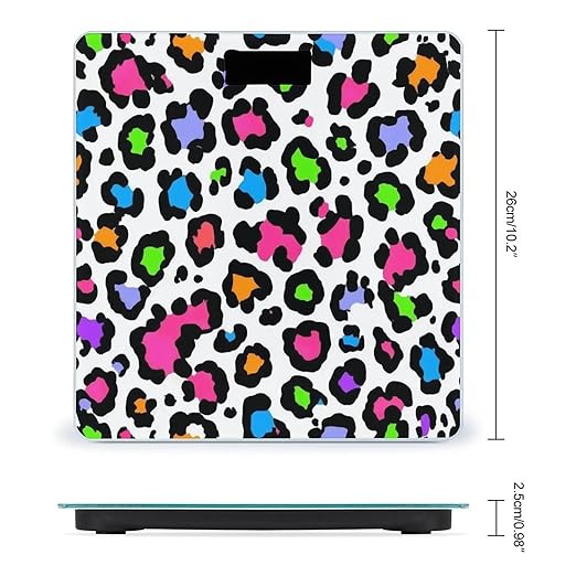 Men's Smart Scale for Body Weight Digital Bathroom Weighing Scale Automatic Switch Energy Saving Scale Colorful Cheetah Leopard Print