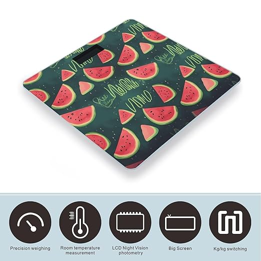 One in A Melon Bathroom Scale Large LCD Backlight Display Digital Scale Rounded Corners Body Scales Automatic Power On/Off Bathroom Scales for Home Bedrooms