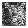 Black and White Leopard Face Weight ScaleClear LED Display Bathroom Digital Weighing ScaleTempered Glass Digital Bathroom Scale for Body Weight Capacity Up to 400 Lbs