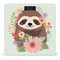 Sloth and Flowers Scale with LCD Easy-to-Read Anti-Slip Weight Digital Bathroom Scale Precision Weighing Scales Sturdy Tempered Glass Body Weight Scales for Daily Use