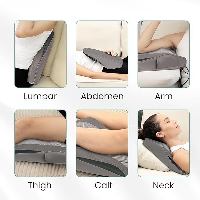 Snailax Back Massager for Back Pain Deep Tissue Shiatsu Lower Back Neck Massager with Heat 3D Kneading Massage Pillow for Neck Shoulder Legs Gifts for Mom Dad Women (Beige)
