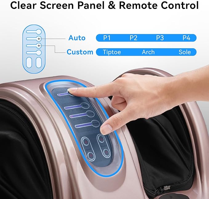 Premium Shiatsu Foot Massager with Remote Control Deep Kneading Rolling &amp Heat Therapy for Feet Ankles &amp Legs Plantar Fasciitis &amp Neuropathy Pain Relief Gift for Men/Women/Parents (Ro