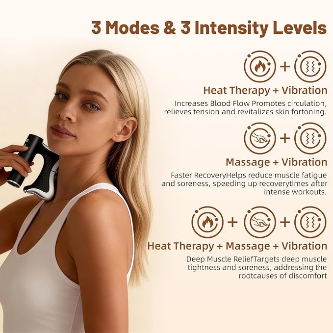 OTBK Electric Muscle Scraper — Portable Recovery Tool with 3 Modes: Vibration Heating and Gentle Pulse Technology (OTBK-Electric Fascia Cutter)