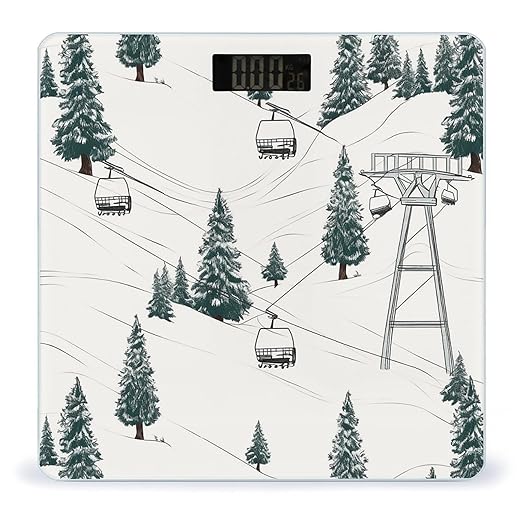 Ski Lift with Fir Tree Scale for Body Weight Digital Bathroom Scale Accurate Smart Weight Scales with Large Display Weighing Machine High Precision Scales