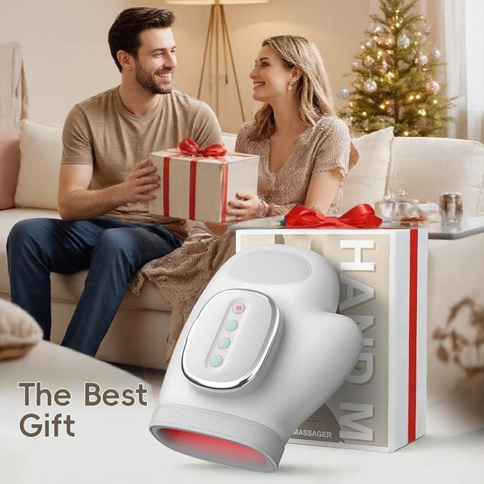 Hand Massager with Heat and Compression 3 Massage 3 Temperatures 5 Compression Models for Carpal Tunnel Relief Arthritis and Hand Muscle Relaxation Hand Massage Gift for Men&ampWomen