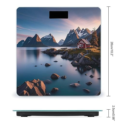 Norway Islands Scale for Body Weight Digital Bathroom Scale Toughened Glass High Precision Scales for Body Weight with Large LCD Backlight Display Weight Scales