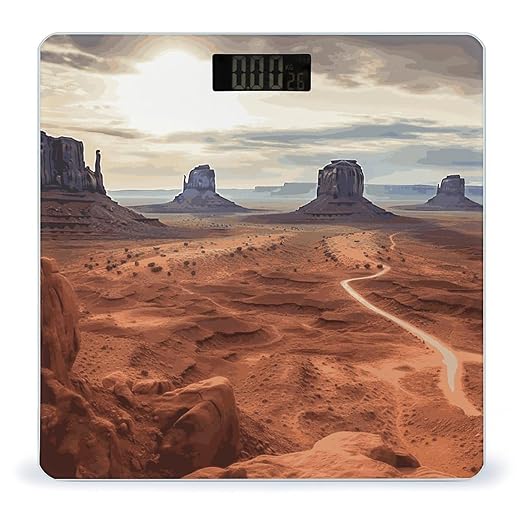 Landscape of Monument Valley Smart Scale for Body Weight Accurate Bathroom Scale with LED Display Digital Weight Scales Weighing Machine High Precision Scales for Bath Home