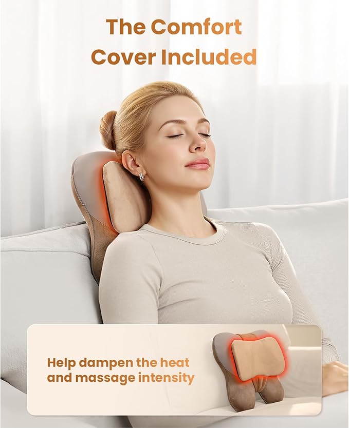 BOB AND BRAD Back Massager with Heat FSA Eligible EZBack Corded Back Massager for Pain Relief Deep Tissue Shiatsu Back Shoulder and Neck Massage Pillow Soothing Full-Body Relief for Women Men