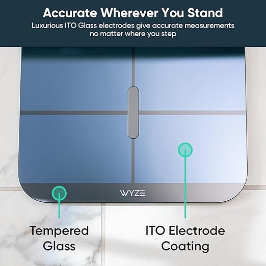 Wyze Smart Scale X - Digital Bathroom Scale for Body Weight BMI Body Fat Muscle Mass Heart Rate Monitor | Sync with Health Apps | for People Baby &amp Pet 400 lbs (Black)