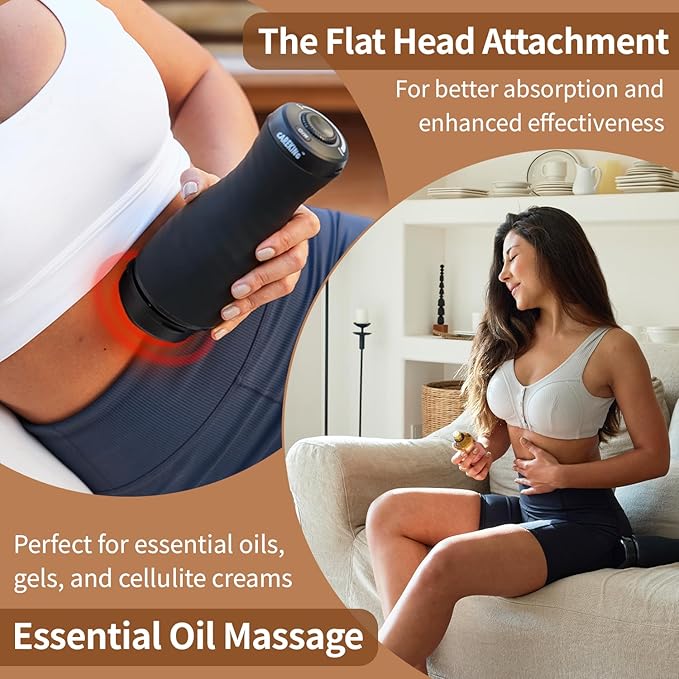 Massage Gun with Extension Handle &amp Cellulite Massager Lymphatic Drainage Massager